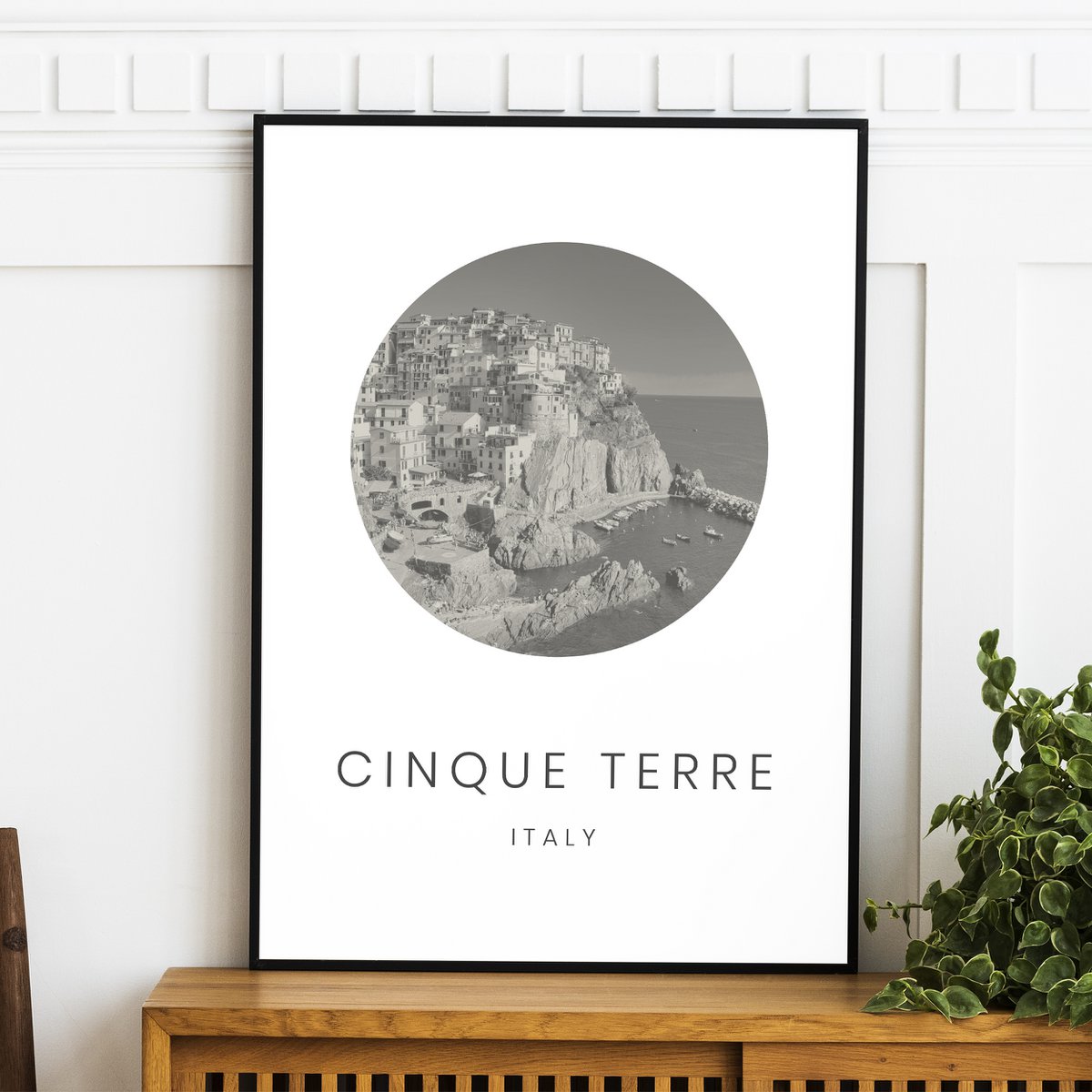 Cinque Terre, Italia - Decorazione minimalista di arte della parete del turismo di viaggio