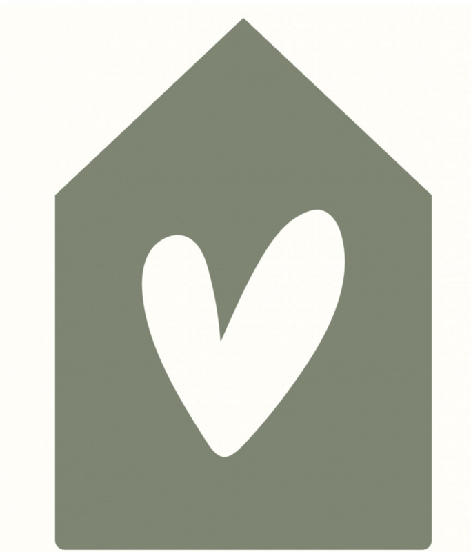 House olive green heart