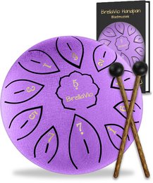 BrellaVio håndpan med lektionsbog - Lilla - 16cm
