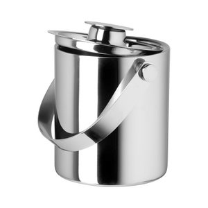 Ice cube bucket NATHAN stainless steel shiny silver Ø12 cm 13.5 cm height 15 cm length