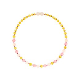 Collar de ámbar niño - limón y cuarzo rosa - 32 cm