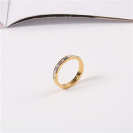 Samoa - Dainty Baguette Crystal Gold Band