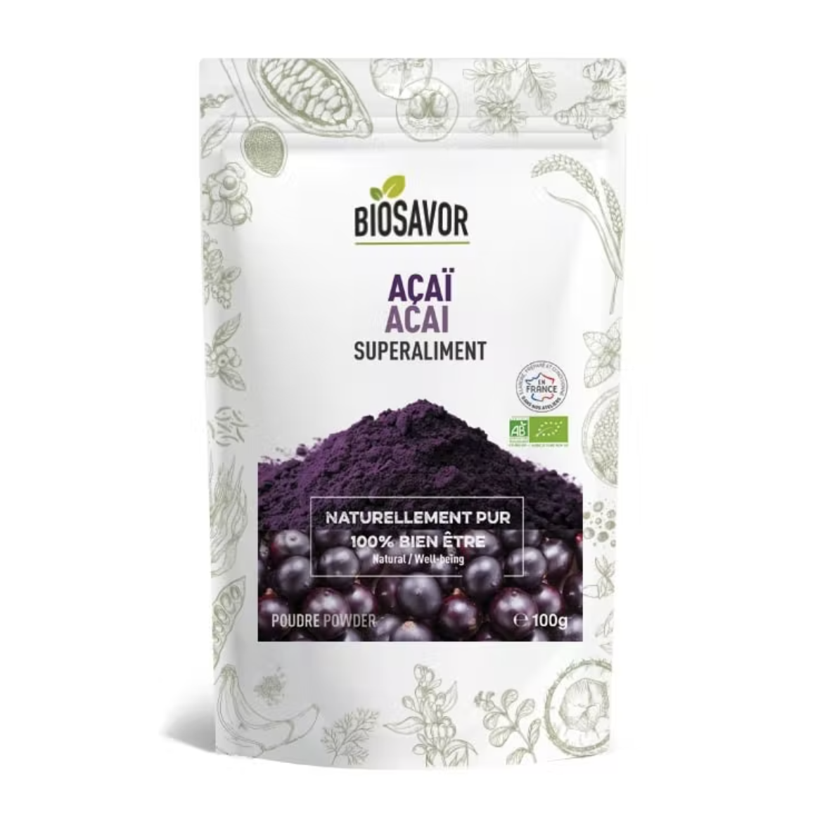 AÇAÏ BIO EN POUDRE - 100G - COMPLÉMENT ALIMENTAIRE