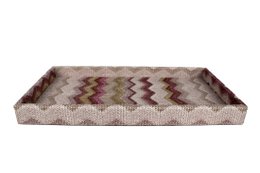 Tablet rechthoekig kunstmatig leer zigzag roze cosmetische lade