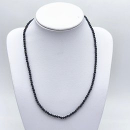Collier perles facettées - Tourmaline noire (3 mm)