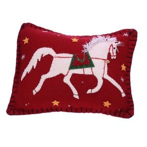 Cushion horse white, felt
