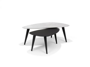 Coffee table Switch -Dion - 130x70 Kidney shape marble 40h
