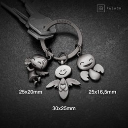 "3 engle" skytsengel nøglering - engle lykkeamulet - lykke engel