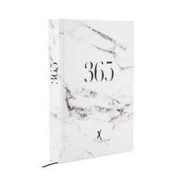 Notesbog "365", A5, hvid marmor