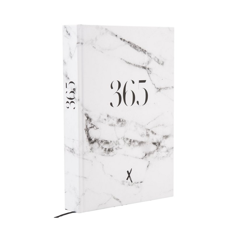 Notesbog "365", A5, hvid marmor