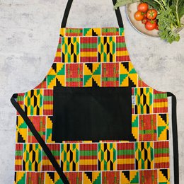 Afrikansk print forklæde med lomme | Håndlavet Kente Print