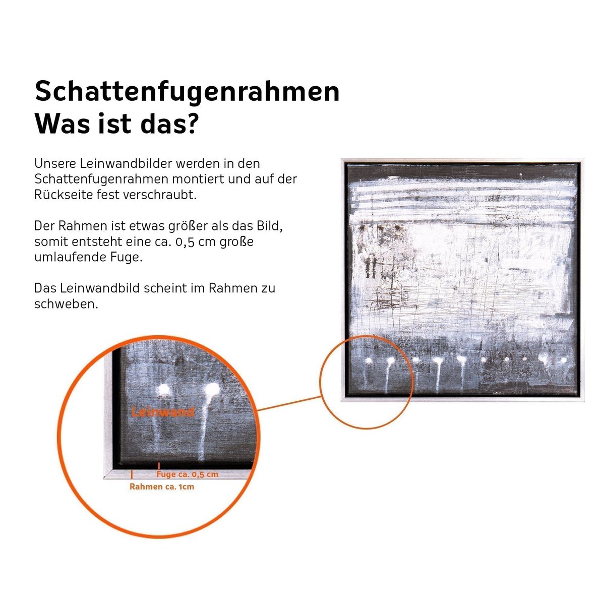 Canvas picture with shadow gap frame - Redrum 40x60cm