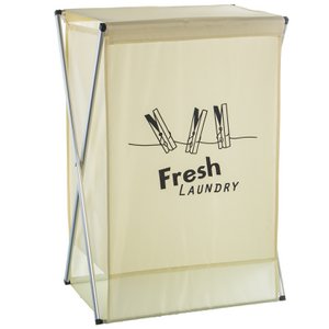 ALUMINUM/POLYESTER CLOTHES HOLDER/WHITE/BLACK LID 45X32X71CM, ALUM.50%+POLY.50% ST87008