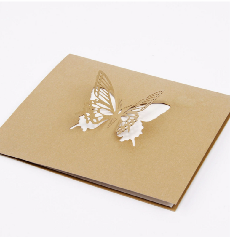 7 papillons volants 3D Pop Up Carte de voeux Félicitations Anniversaire