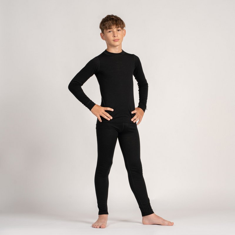 T-shirt à manches longues pour enfant 250 Merino Black