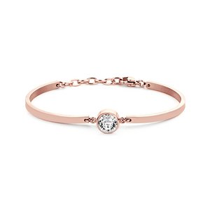 Roségoudvergulde armband met witte Swarovski