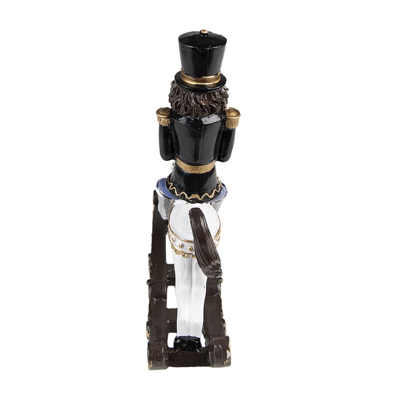 Weihnachtsdekoration Nussknacker 18 cm schwarzer Kunststoff