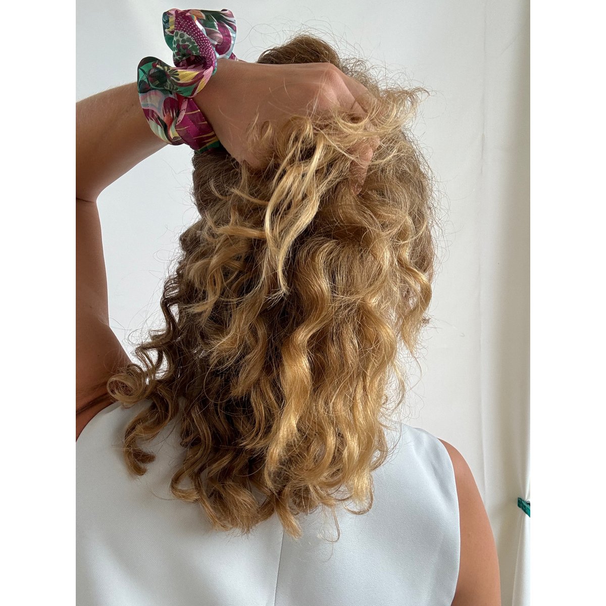 Scrunchie - Bunte Chiffon Blumen - Recycelt