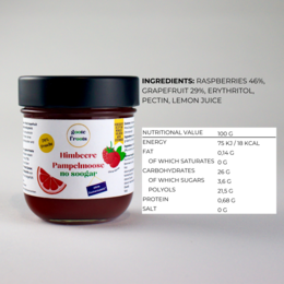 Fruit spread SUGAR-FREE raspberry grapefruit 76% fruits