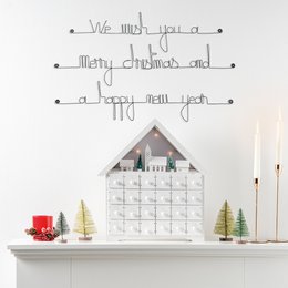 Metalen kerstversiering - Vrolijk kerstfeest Muurcitaat