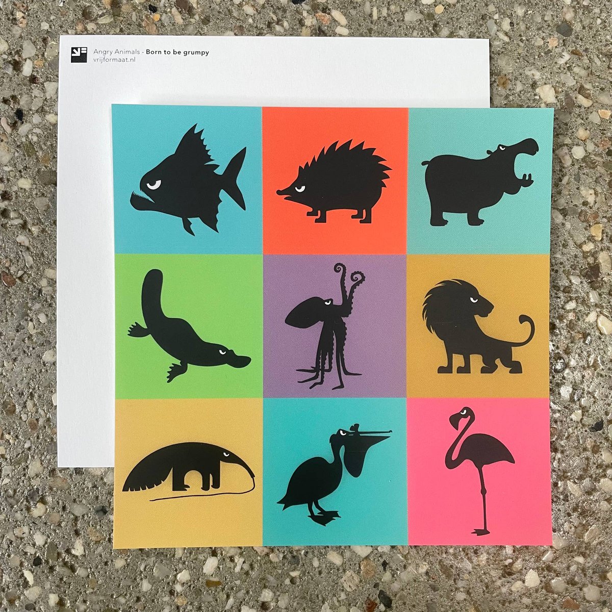postcard - Born to be Grumpy (Angry Animals)