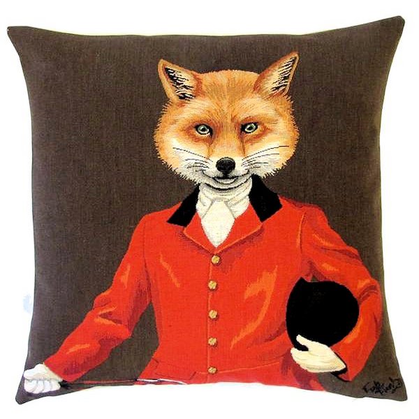 decorative pillow cover foxhunting fox