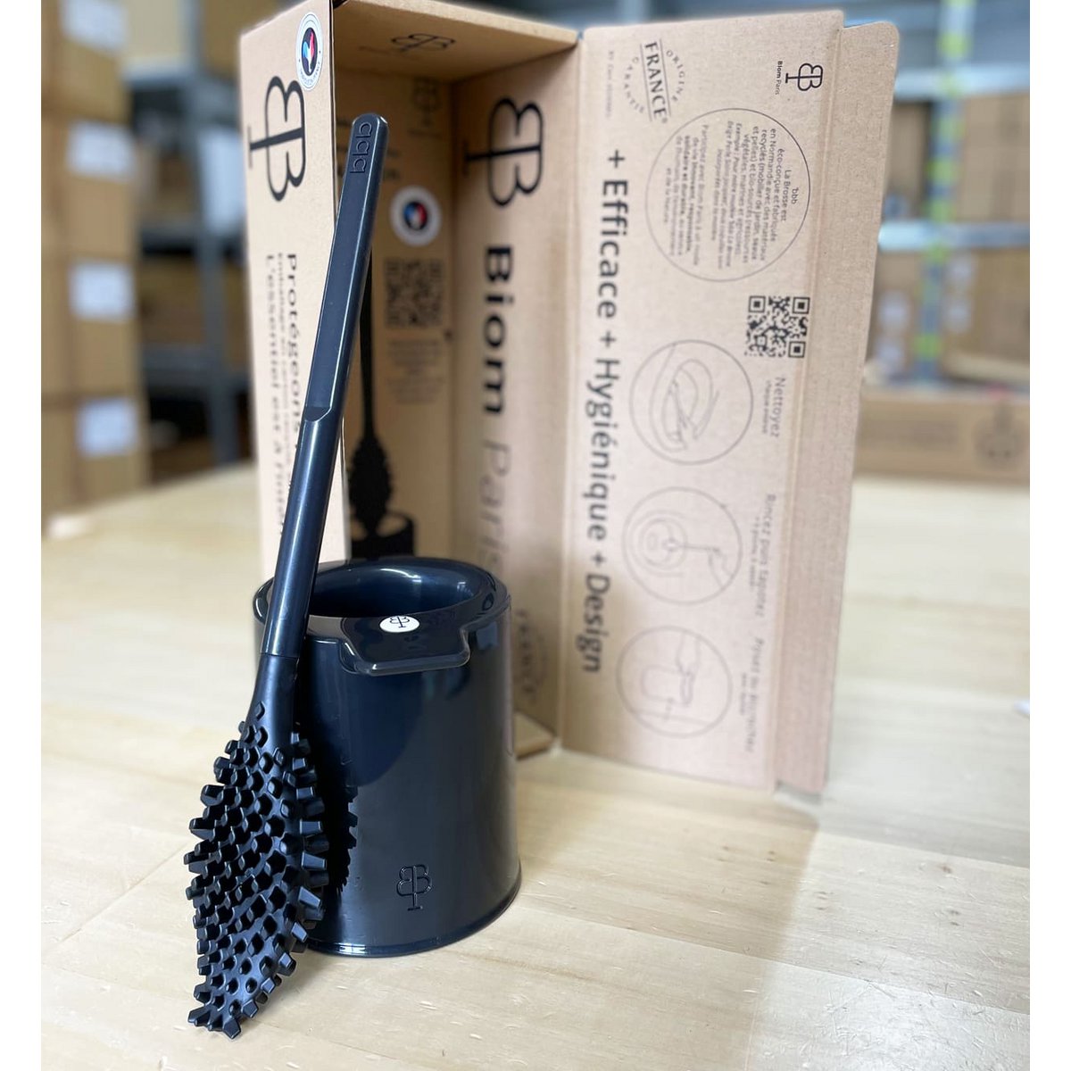 bbb La Brosse WC Bio-Sourcées Et Recyclées Noir Zan