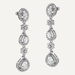 Boucles d'oreilles argent et zircons blancs