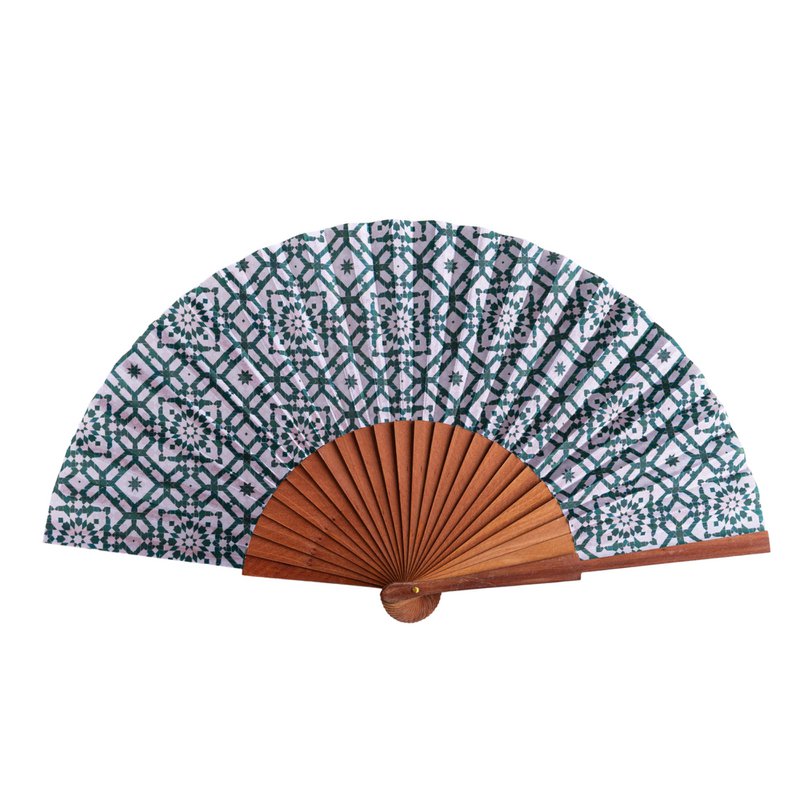 Moorish Arabesque Satin Hand Fan Karima 23 cm