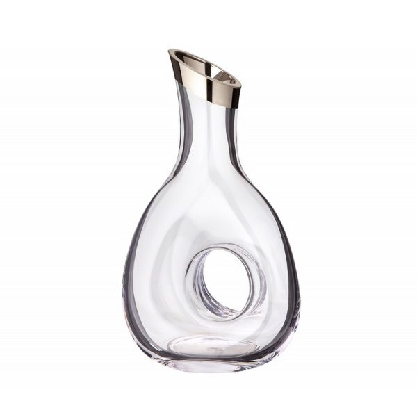 Karafka EDZARD Gordon, ręcznie dmuchane szkło kryształowe z platynowym brzegiem, wysokość 30 cm, pojemność 1,2 l
