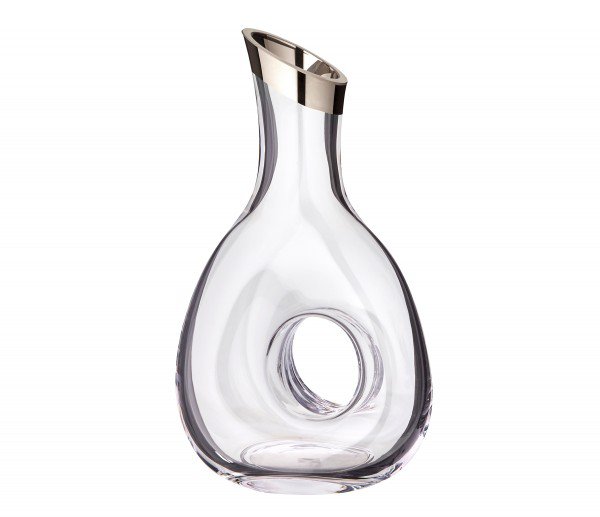 EDZARD karaffel Gordon, håndblæst krystalglas med platinkant, højde 30 cm, kapacitet 1,2 liter