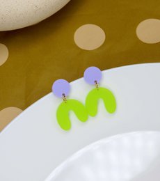 Lime Lilac Arch Arch Earrings