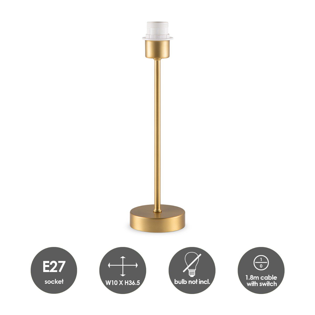 Base per lampada da tavolo Home Sweet Home Singola 10/10/36,5 cm - Ottone
