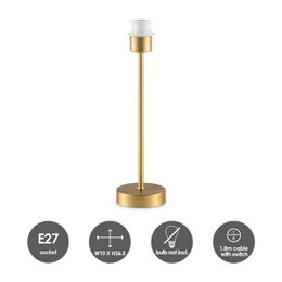 Base per lampada da tavolo Home Sweet Home Singola 10/10/36,5 cm - Ottone