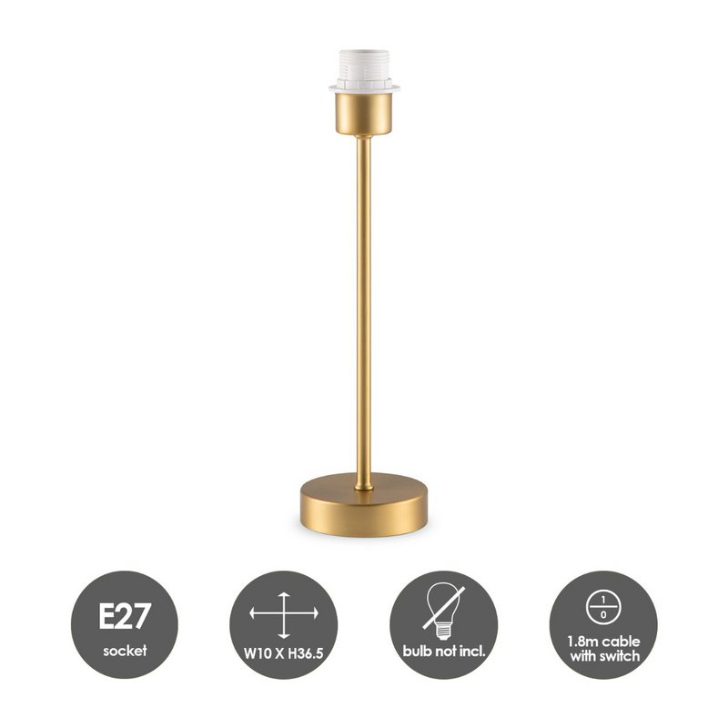 Base per lampada da tavolo Home Sweet Home Singola 10/10/36,5 cm - Ottone