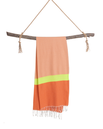 TOWEL TO GO NEON Recycled Cotton Beach Towel 180x100 cm | Spa Sauna Towel | Red / Pink | with Gift Box
