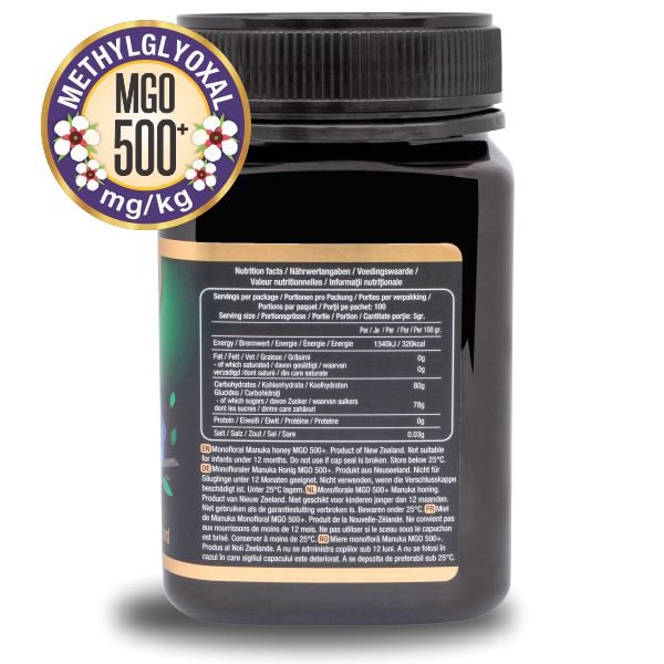 100 % ren, rå Manuka honning MGO 500+ (500 gram)