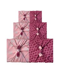 Furoshiki Gift Wrap Blush Whales & Maroon Arches Fabric Gift Wrap - Doble cara (Reversible)