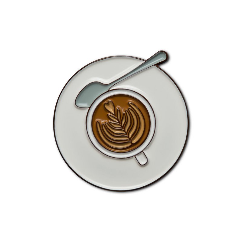 Spilla smaltata "Tazza di caffè"