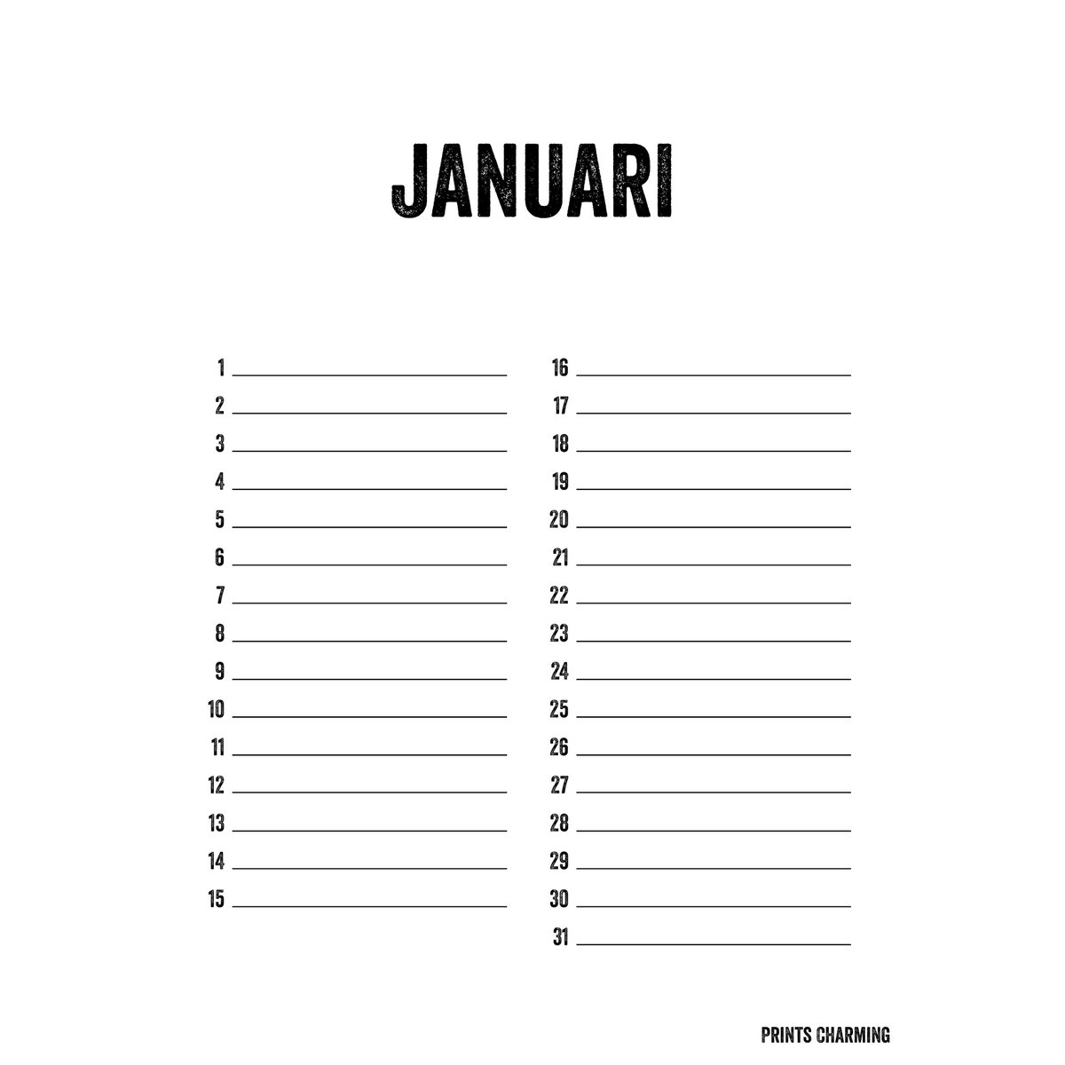 Calendario de cumpleaños negro