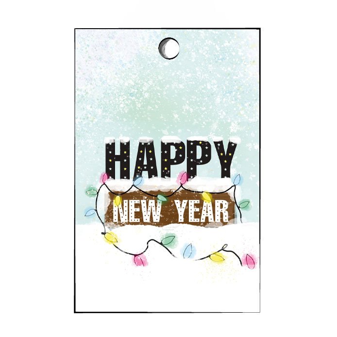 Mini card Felice anno nuovo luci