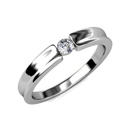 Bague Einfachheit – Argenté et Cristal
