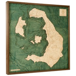 SANTORINI - 3D wooden wall map - version L