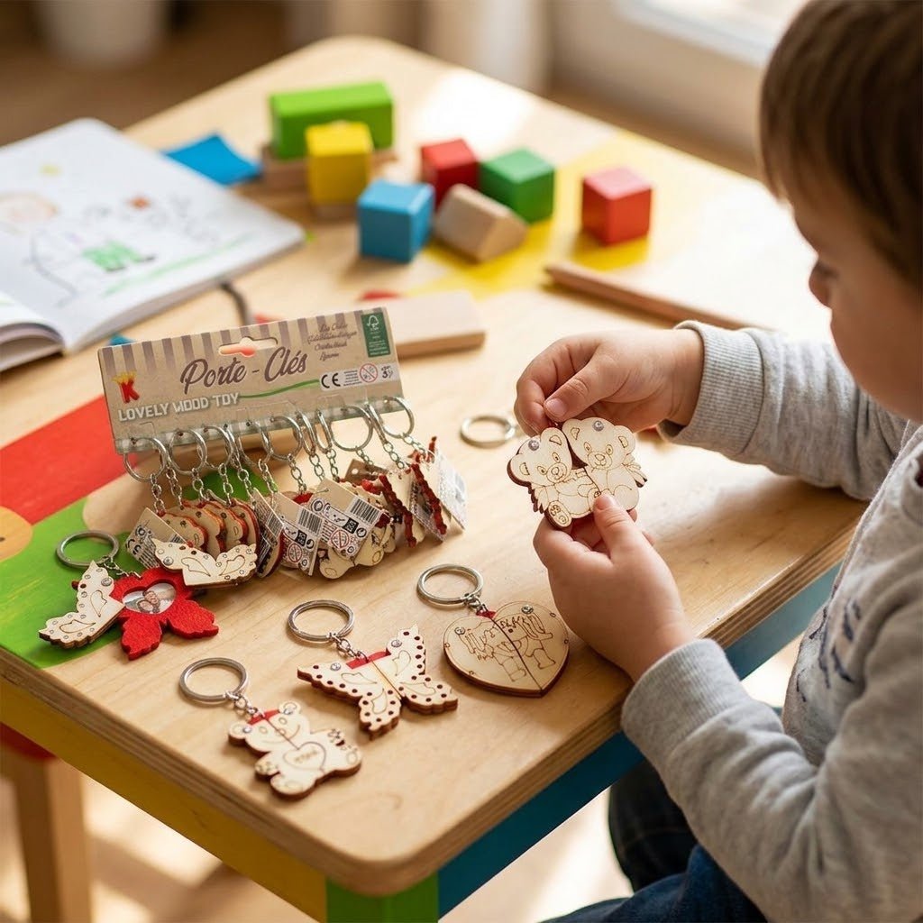 Paintable Wooden Photo Frame Keychain DIY Craft
