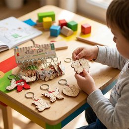 Paintable Wooden Photo Frame Keychain DIY Craft
