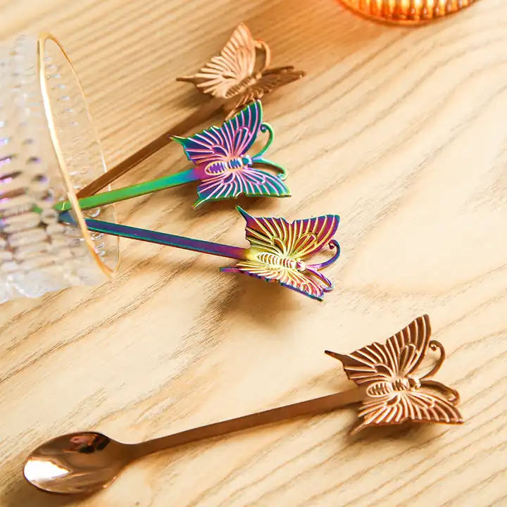 "Butterfly" spoon - For tea, coffee or desserts - 4 colors available