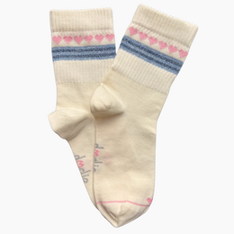 Glitzersocken mit Herzchenkette – rosa & blau