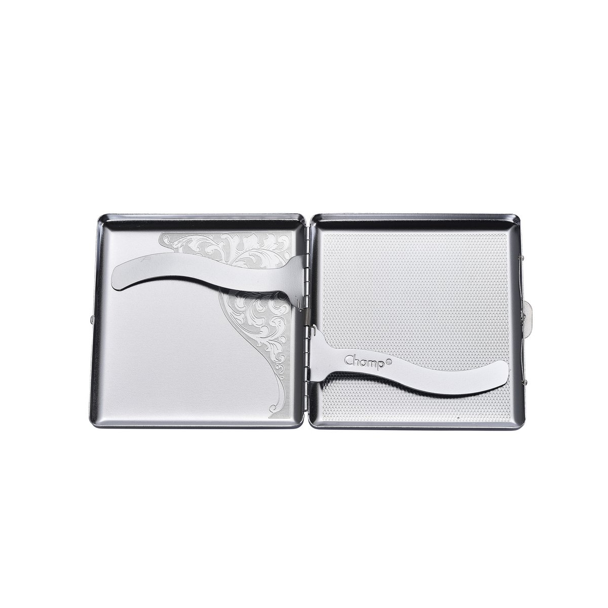 Caja de cigarrillos de metal para 20 cigarrillos Almacenamiento de cigarrillos metálico Soporte de cigarrillos plateado Diseño en relieve Práctico Compacto Elegante