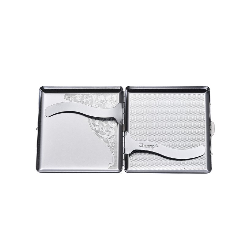 Boîte à Cigarette Métal Etui 20 Cigarettes Métallique Rangement de Cigarettes Porte-cigarettes Argentée Dessin relief Pratique Compact élégante