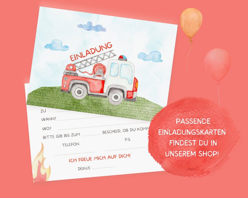 Fire brigade giveaway bags with stickers - fire brigade guest gift bag for fire brigade children's birthday parties